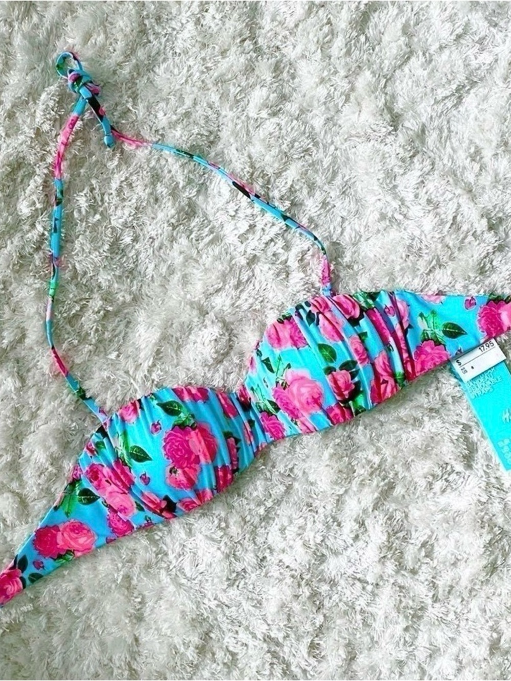 NEW with tags! H&M bandeau/halter swim top, removable straps size EUR 36/US 4–6?